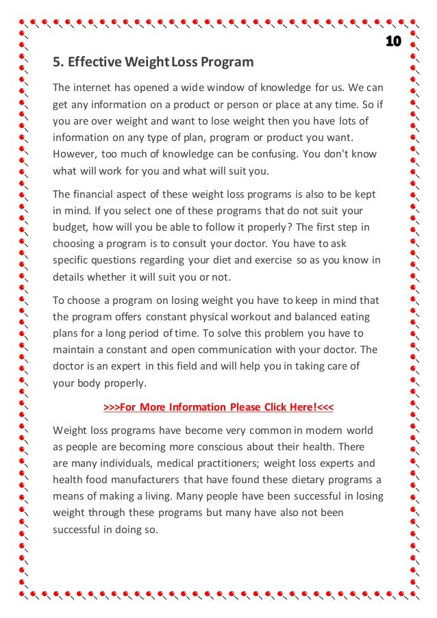 Choosing a good weight loss program