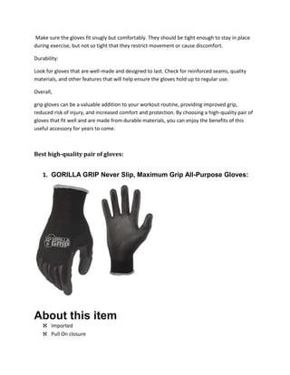 5 X Gorilla Grip Never Slip Maximum Grip All-Purpose Gloves Size