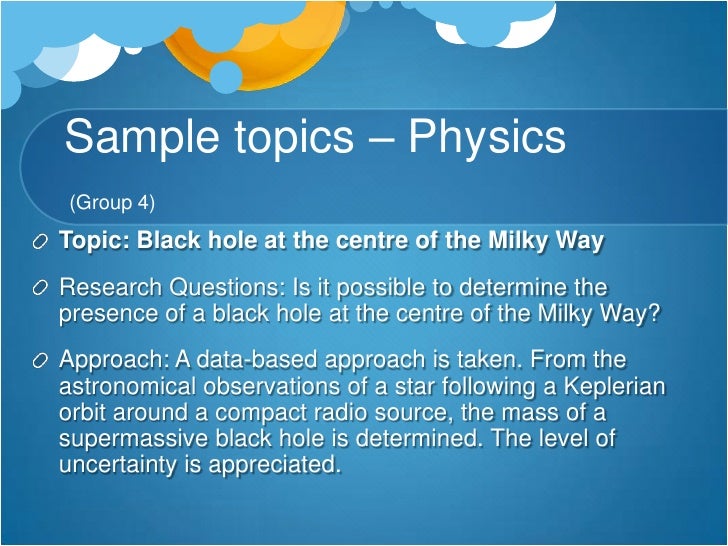 high school physics research topics
