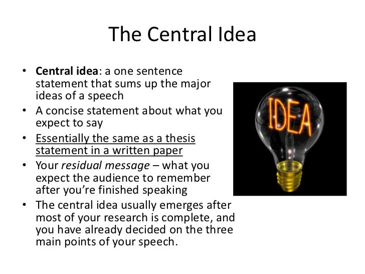 speech central idea example
