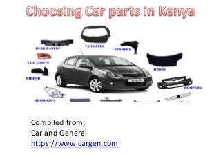Compiled from;
Car and General
https://www.cargen.com
 