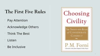 Choosing Civility - The Five Rules of Civility | PPT