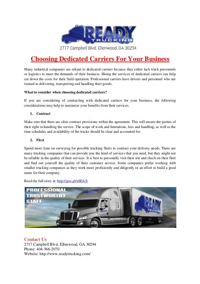 Choosing Dedicated Carriers For Your Business