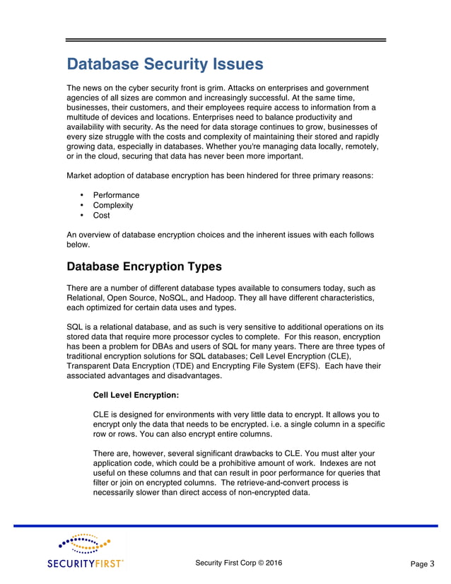 Choosing Encryption for Microsoft SQL Server | PDF