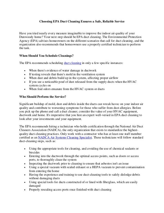 Choosing epa duct cleaning ensures a safe