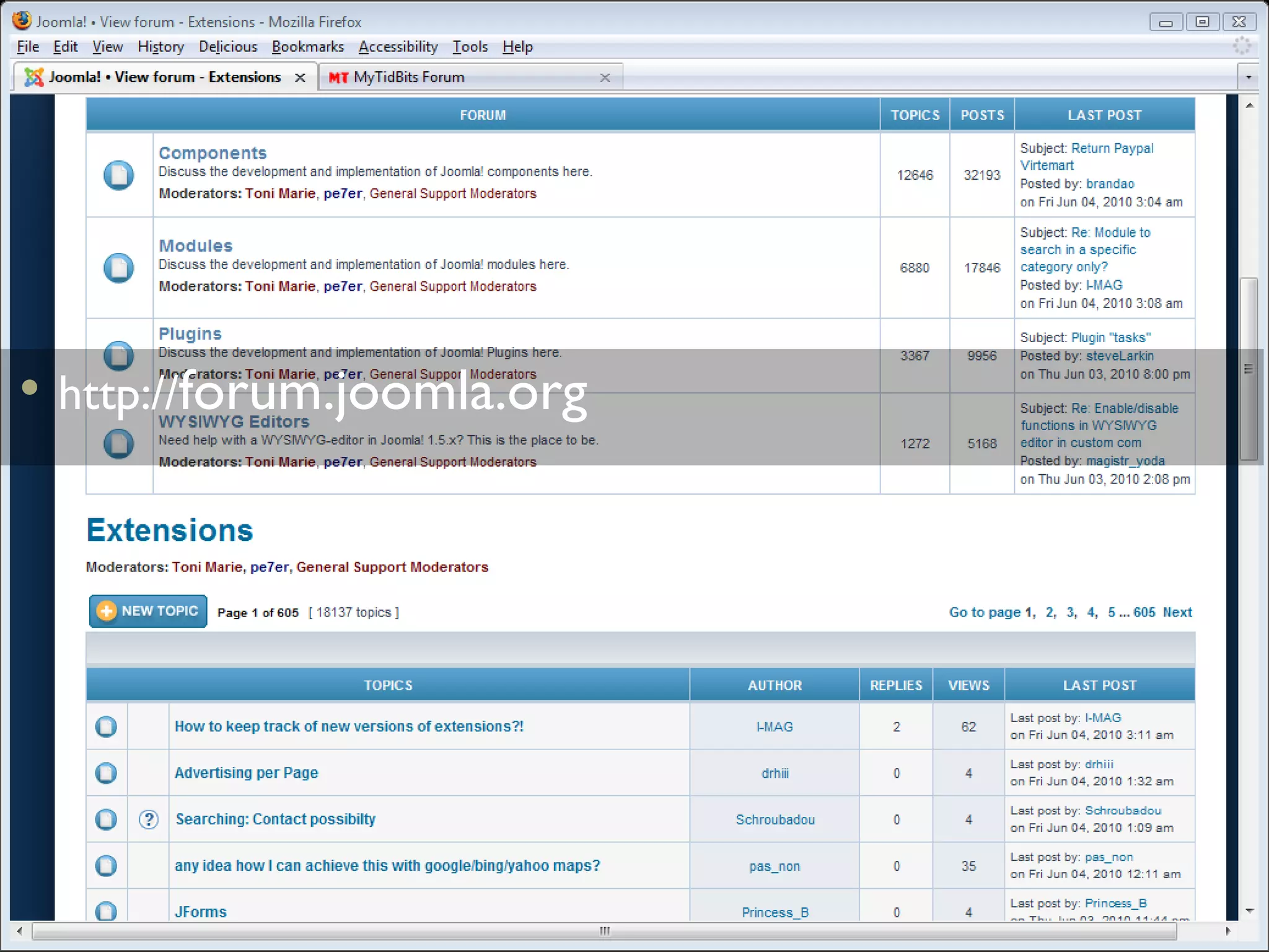 June 5, 2010J Day NE: Choosing Great Extensions22http://forum.joomla.org