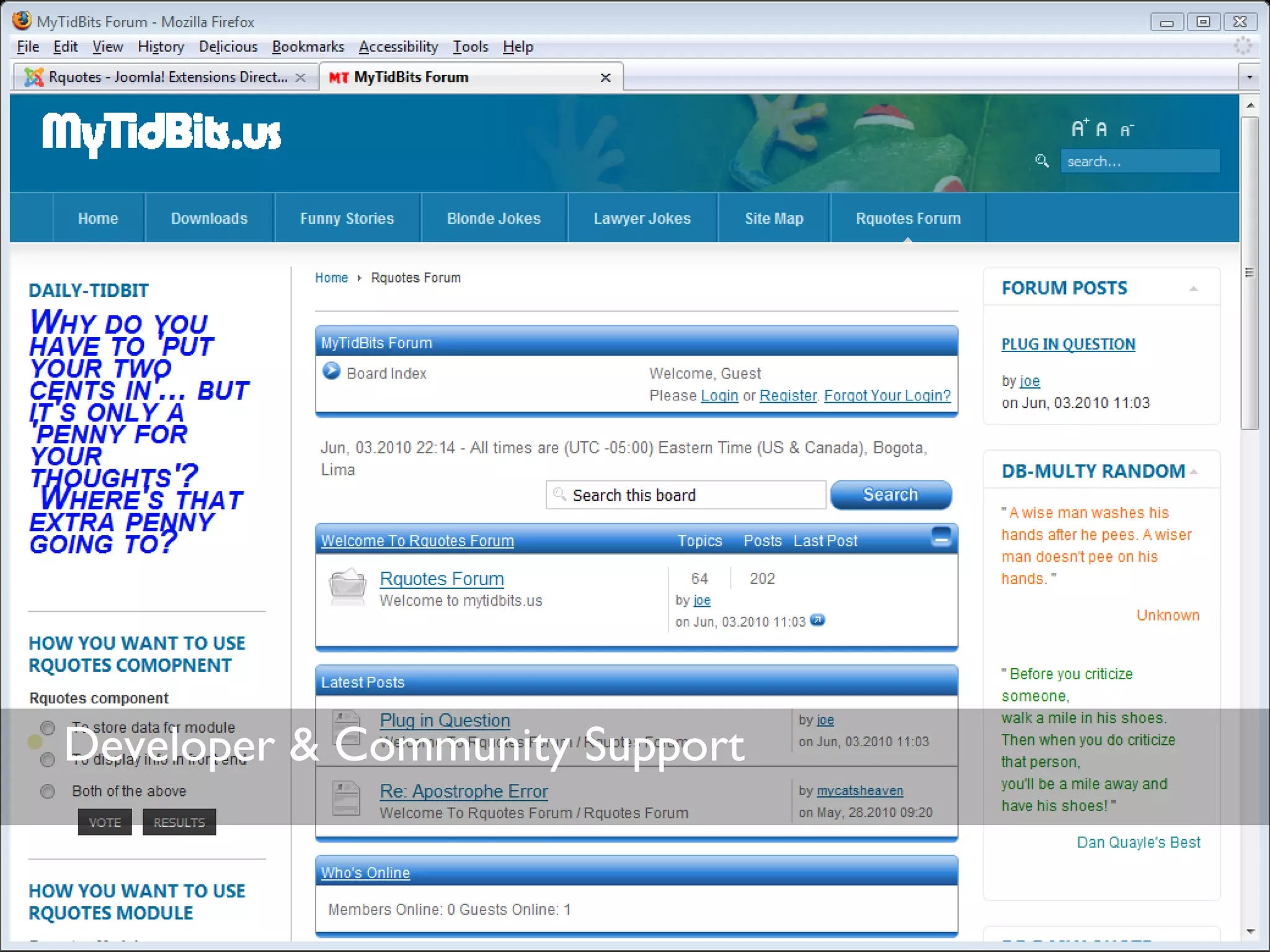 June 5, 2010J Day NE: Choosing Great Extensions24Developer & Community Support