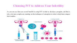 Choosing IVF to Address Your Infertility
As you can see, there are several benefits to using IVF in order to develop a youngster, and that is
why a lot more couples are counting on this technique of conception in order to help them conquer
their troubles.
 