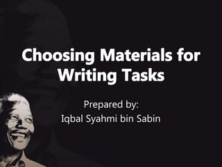 Prepared by:
Iqbal Syahmi bin Sabin
 