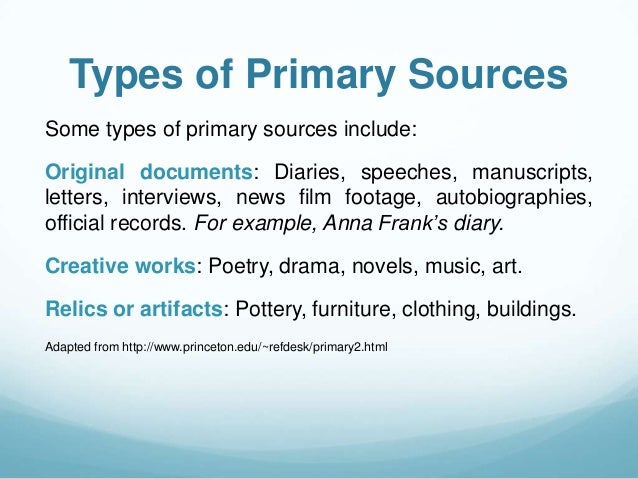 Choosing primary sources