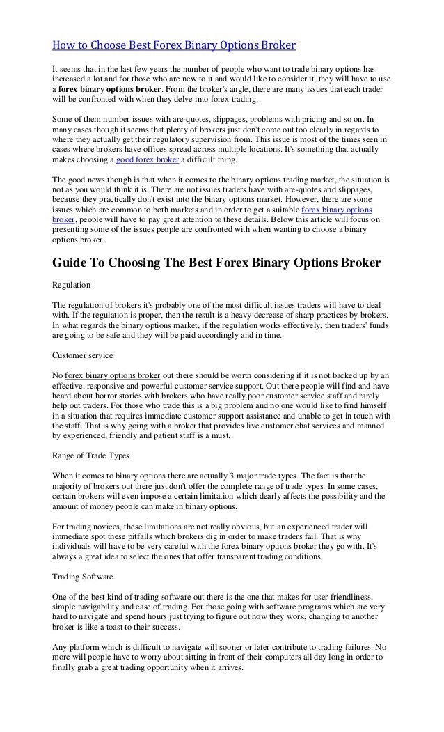 Best binary options guide