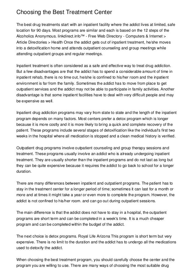 Choosing the Best Treatment Center