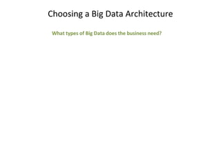 Choosing a Big Data Architecture
 