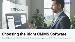 Choosing the Right CMMS Software - Zapium | PDF