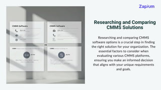 Choosing the Right CMMS Software - Zapium | PDF