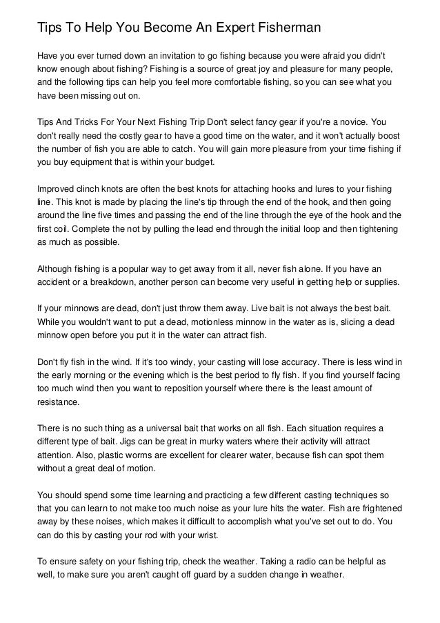 Tips To Help You An Expert Fisherman