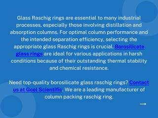 Choosing the right glass raschig rings: a quick guide | PPTX