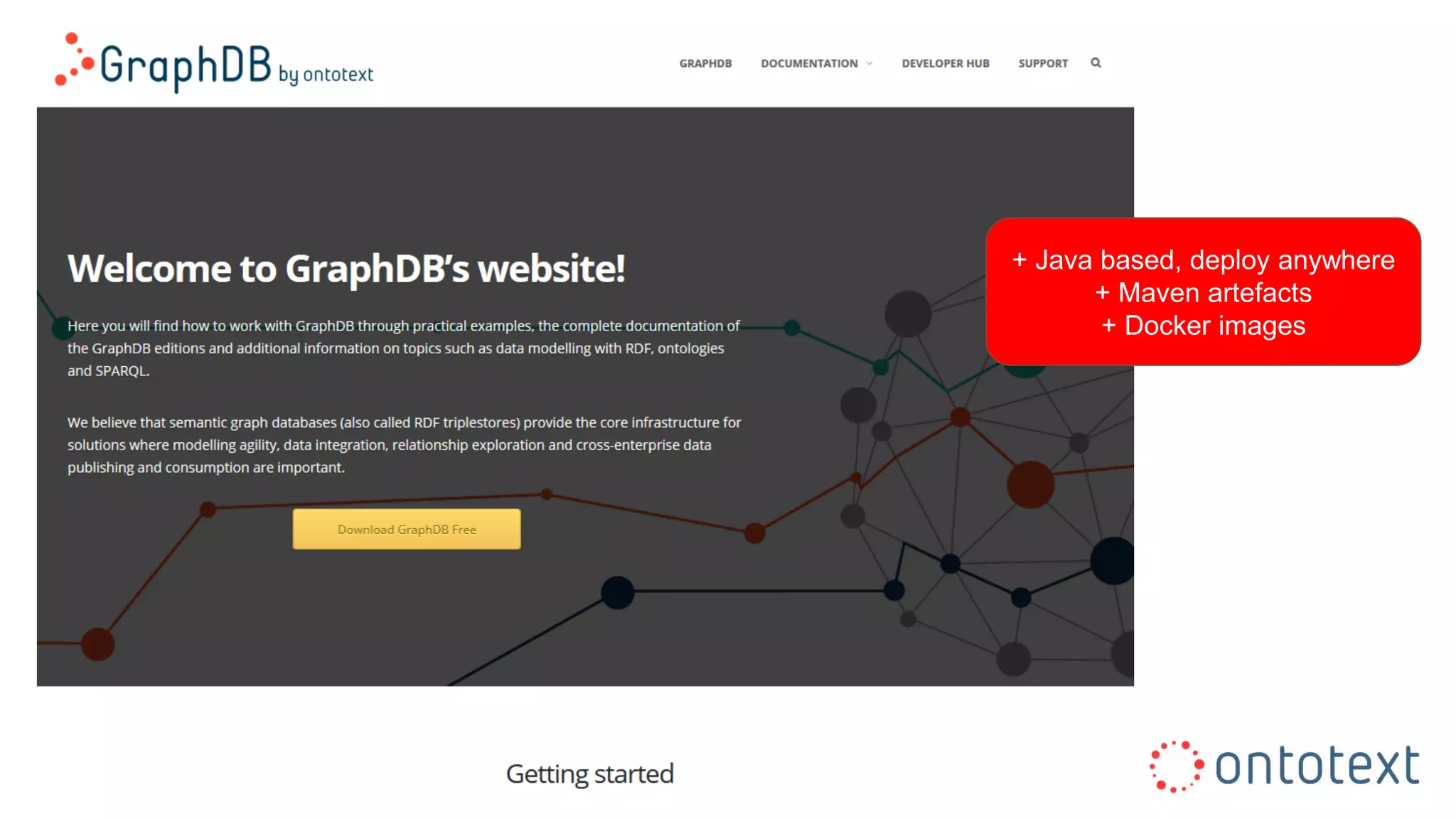 Ontotext GraphDB
26Feb 2016Choosing the Right Graph Database to Succeed in Your Project
+ Java based, deploy anywhere
+ Maven artefacts
+ Docker images
 