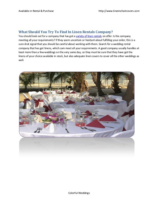 Choosing the right linen rentals company