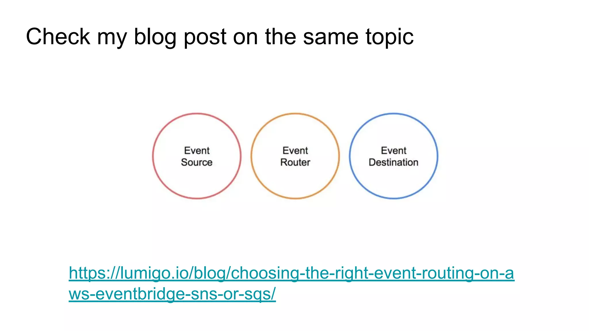 Check my blog post on the same topic
https://lumigo.io/blog/choosing-the-right-event-routing-on-a
ws-eventbridge-sns-or-sqs/
 