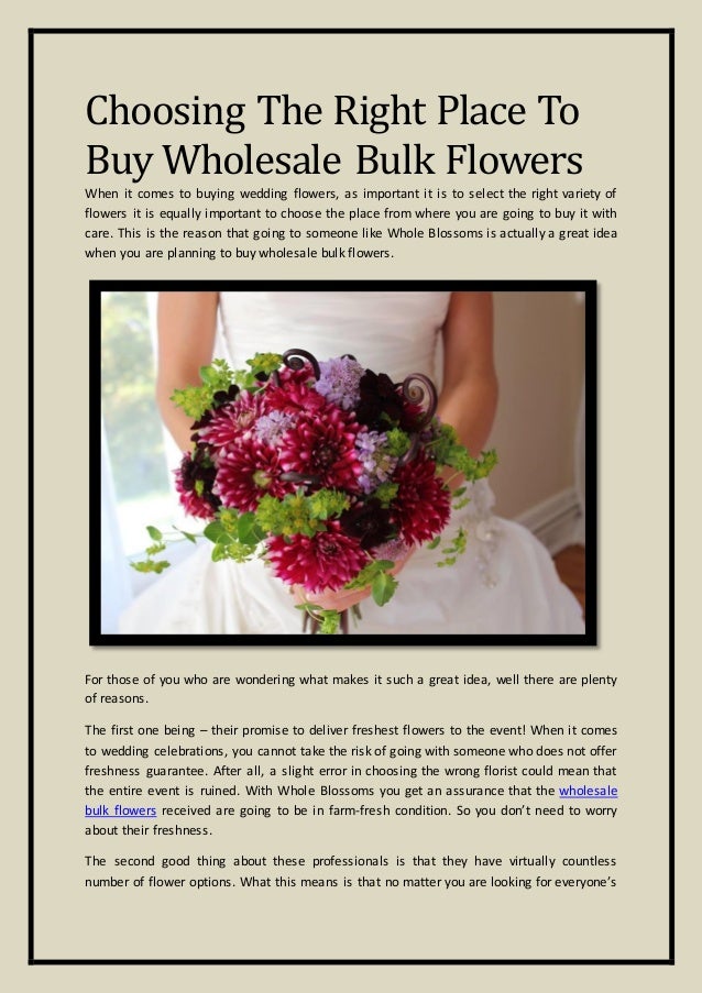 Choosing The Right Place To Buy Wholesale Bulk Flowers