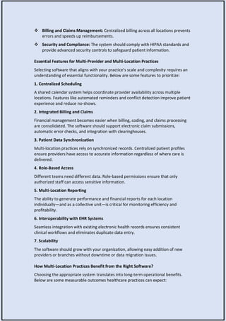 Choosing the Right Practice Management Software for Multi-Provider or ...