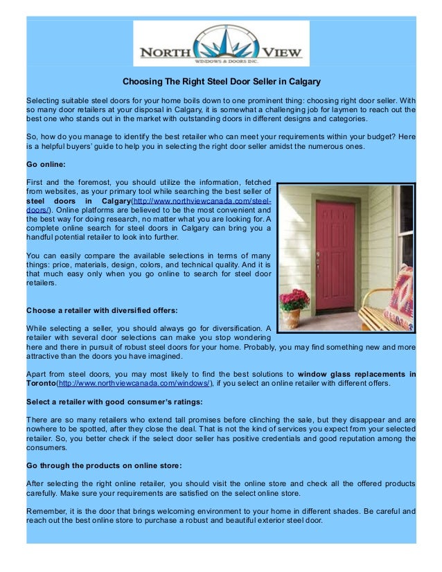 Choosing The Right Steel Door Seller In Calgary