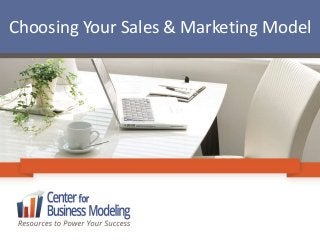 Choosing Your Sales & Marketing Model 
 