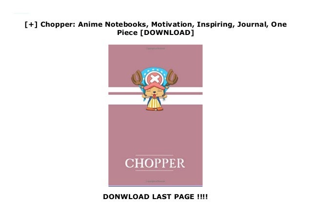 Chopper Anime Notebooks Motivation Inspiring Journal One Pie