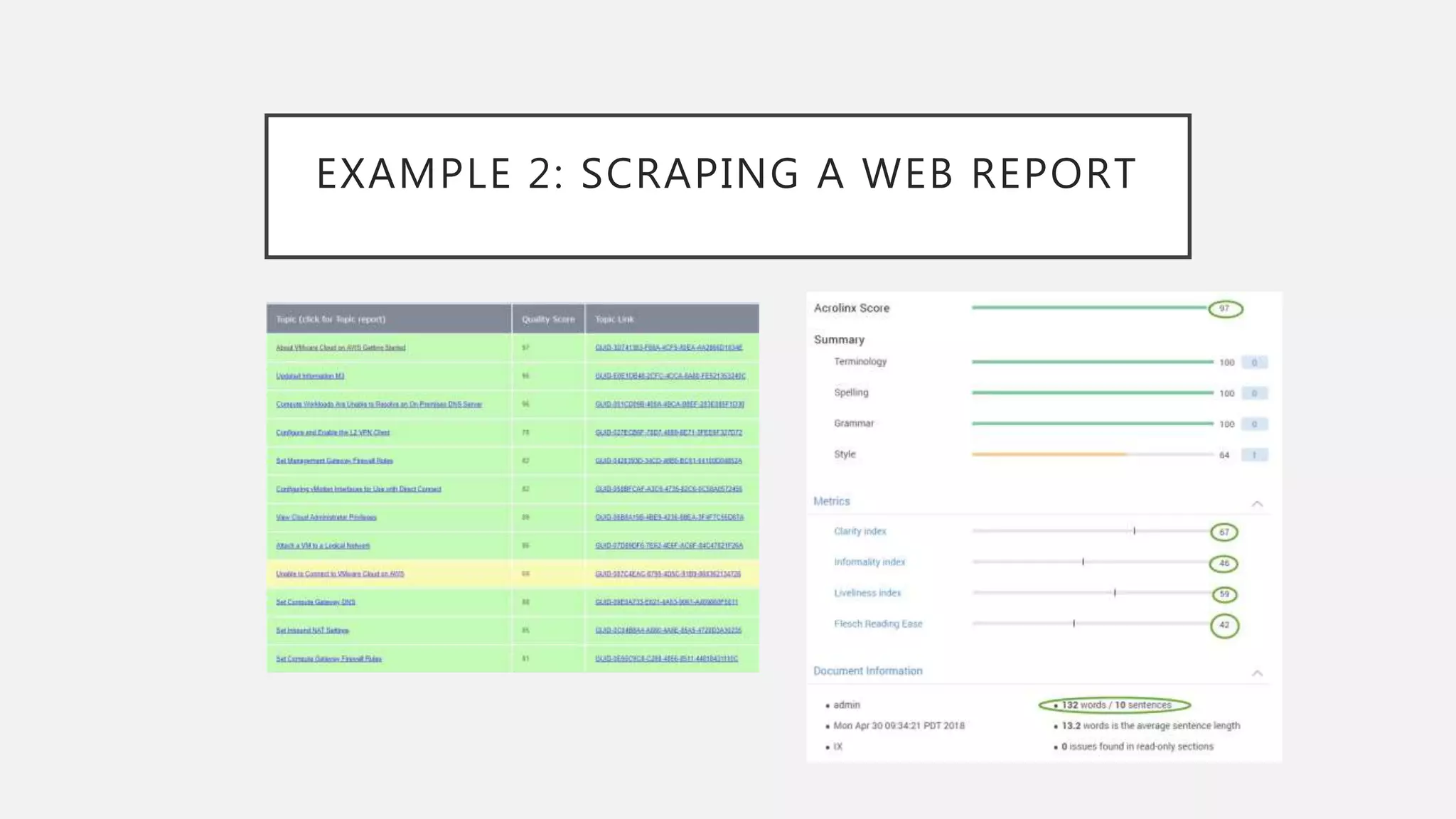 EXAMPLE 2: SCRAPING A WEB REPORT
 