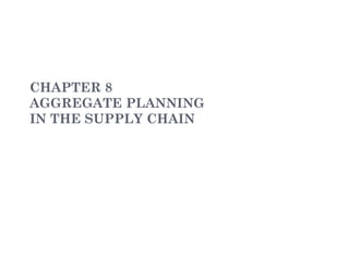 CHAPTER 8
AGGREGATE PLANNING
IN THE SUPPLY CHAIN
8-1
 