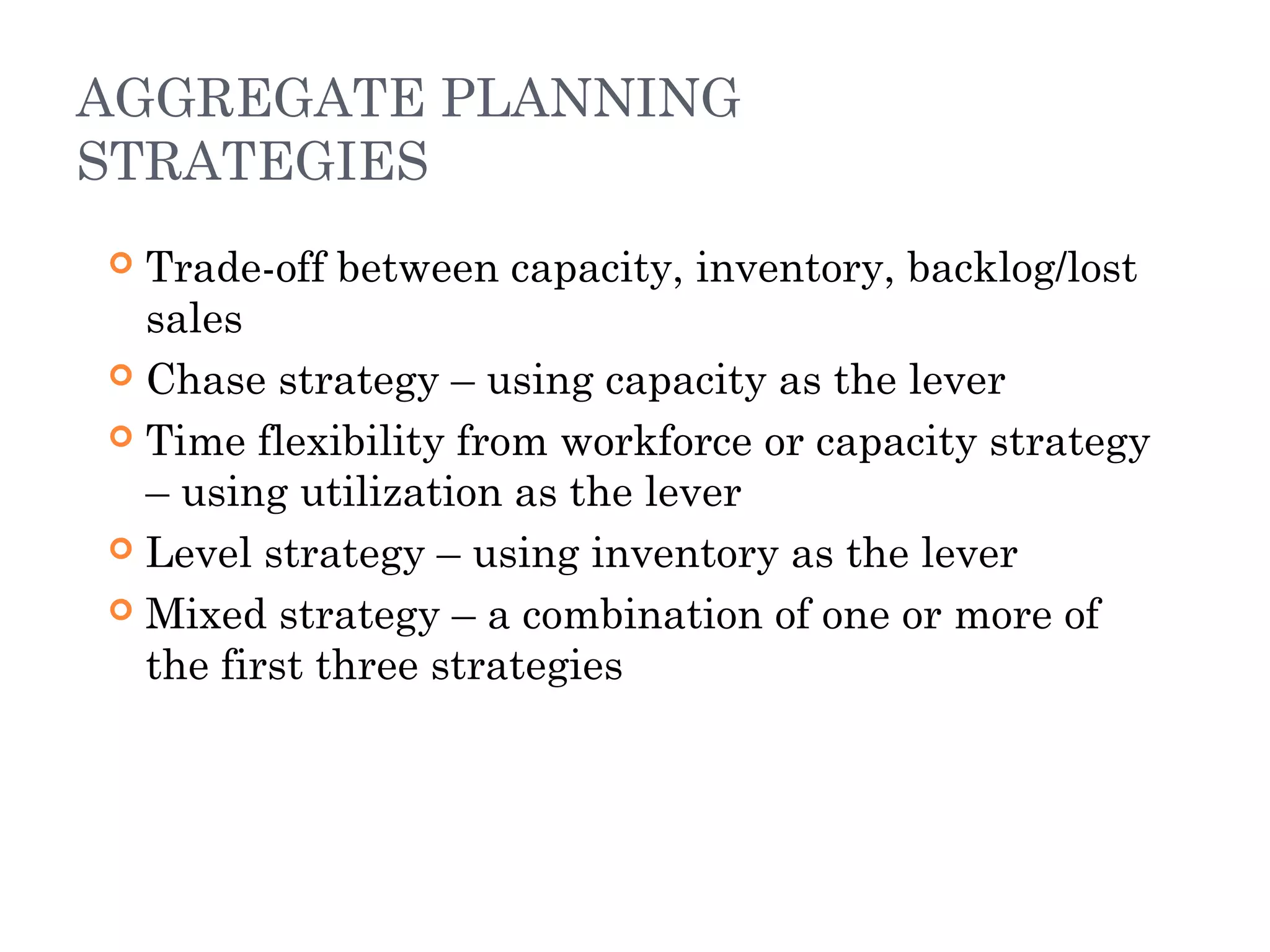 aggregate planning in the supply chain | PPT