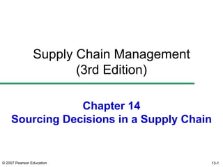 Chapter 14 Sourcing Decisions in a Supply Chain Supply Chain Management (3rd Edition) 