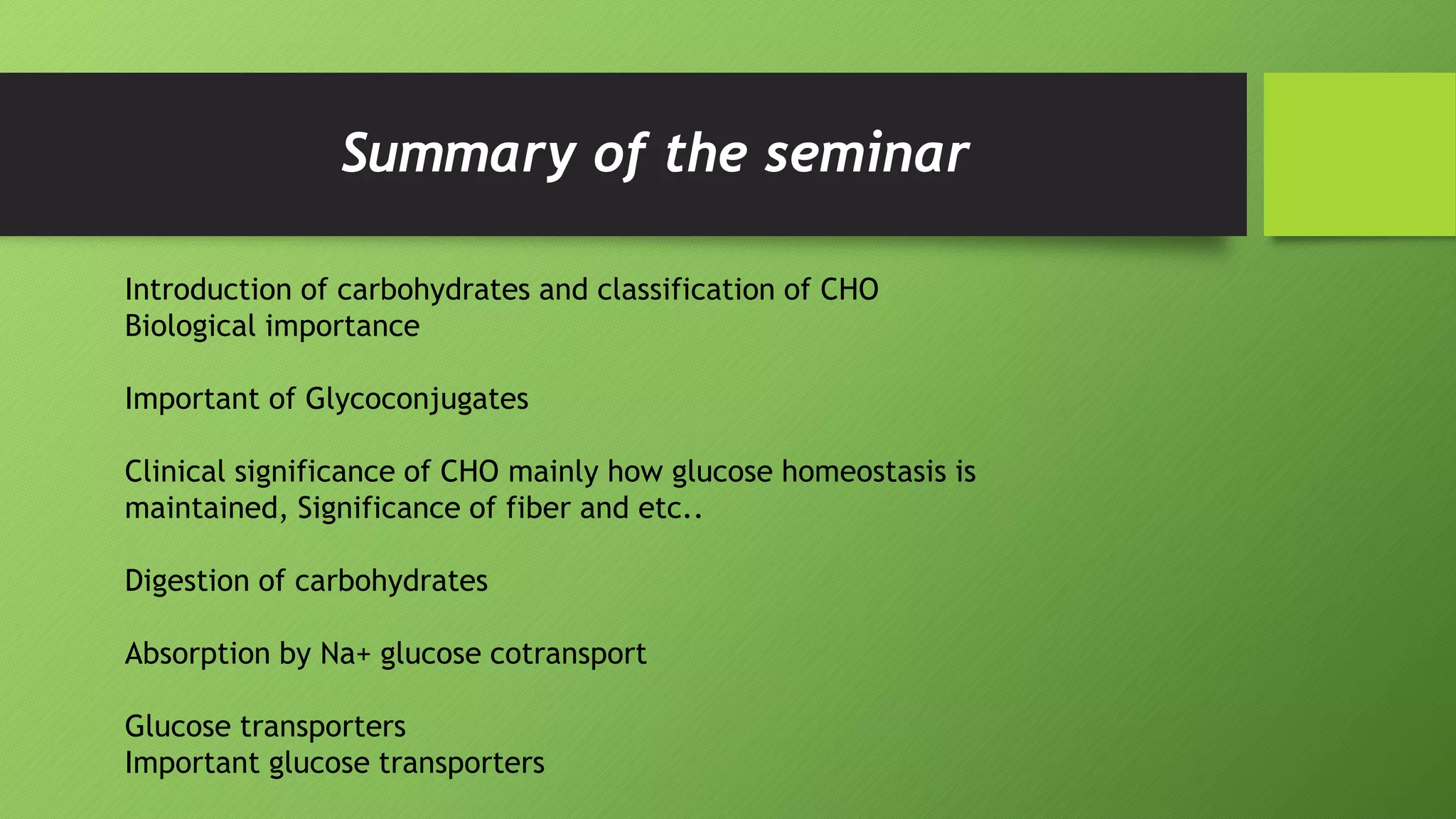Clinical significance of carbohydrates presentation | PPTX
