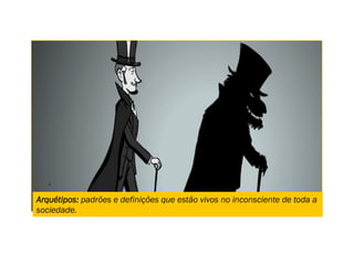 Arquétipos: padrões e definições que estão vivos no inconsciente de toda a
sociedade.
 