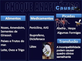 CCaauussaass 
Picadas 
Transfusão 
 