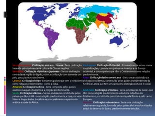 Se nos basearmos nesta teoria, veremos que vários eventos recentes evidenciam as imensas diferenças de valores e práticas do chamado mundo ocidental e do universo regido pelo Islã fundamentalista. O choque revela que, em determinados momentos, pessoas e culturas não reconhecem mais as crenças alheias e, em caso extremo, nem mesmo o direito de existência dos demais. No caso da intransigência islâmica, os choques são facilmente reconhecíveis em situações recentes, como o 11 de Setembro e os violentos protestos em países do Oriente Médio contra uma simples declaração do papa Bento XVI ou contra charges representando o profeta Maomé.