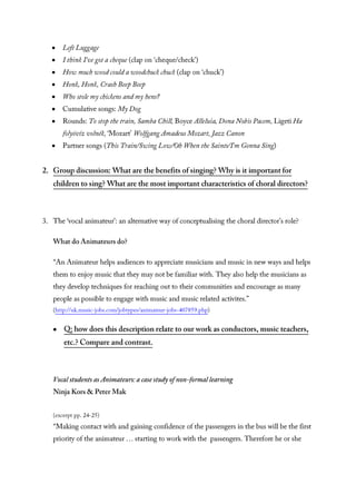 Choral pedagogy 2013 sem 1 session 1