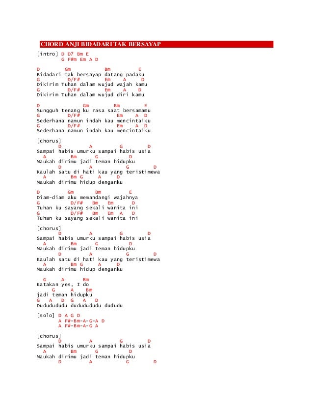 Bidadari Tak Bersayap Lirik