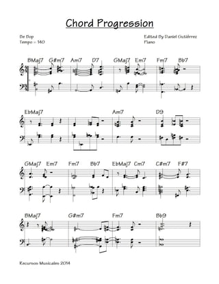 Chord Progression -  Be Bop - Piano