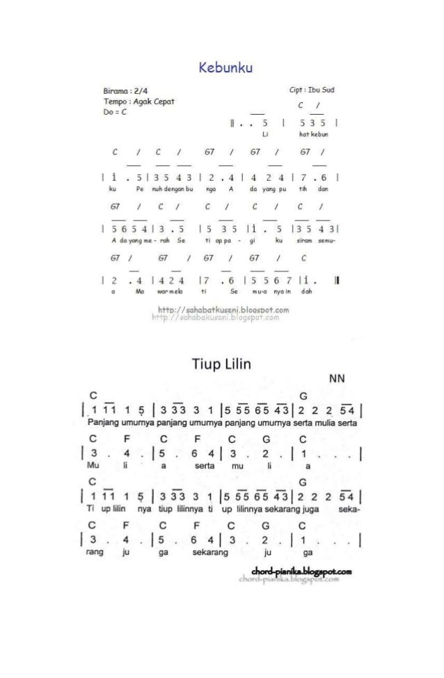 Kunci Piano Lagu Anak Kecil - Kunci Ujian