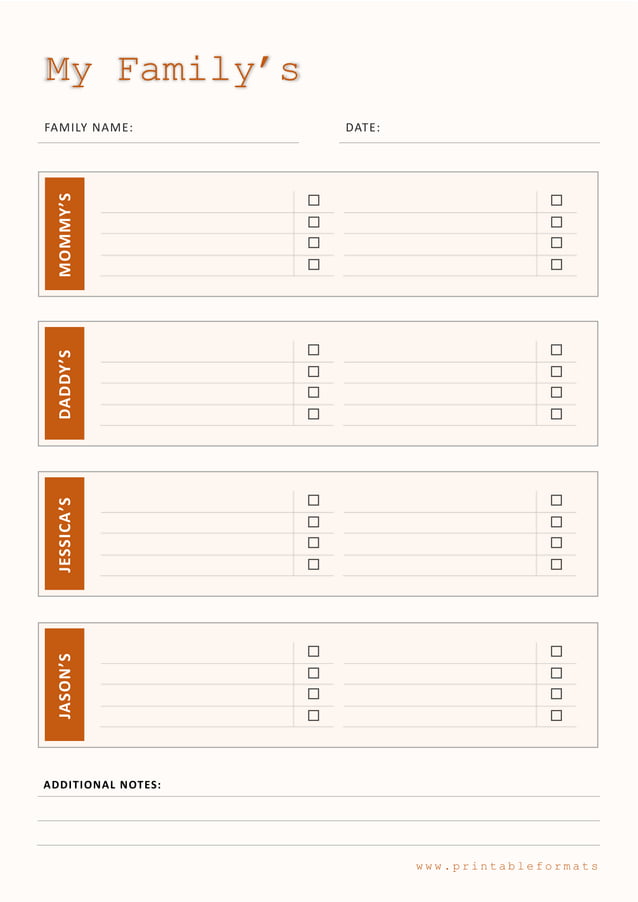 Printable Chore Charts | PDF