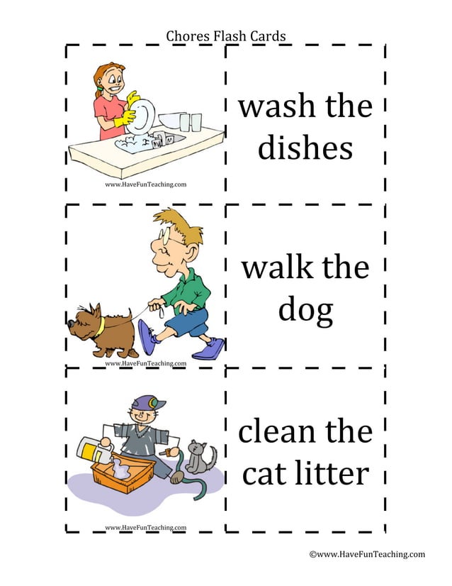 Chores flash-cards