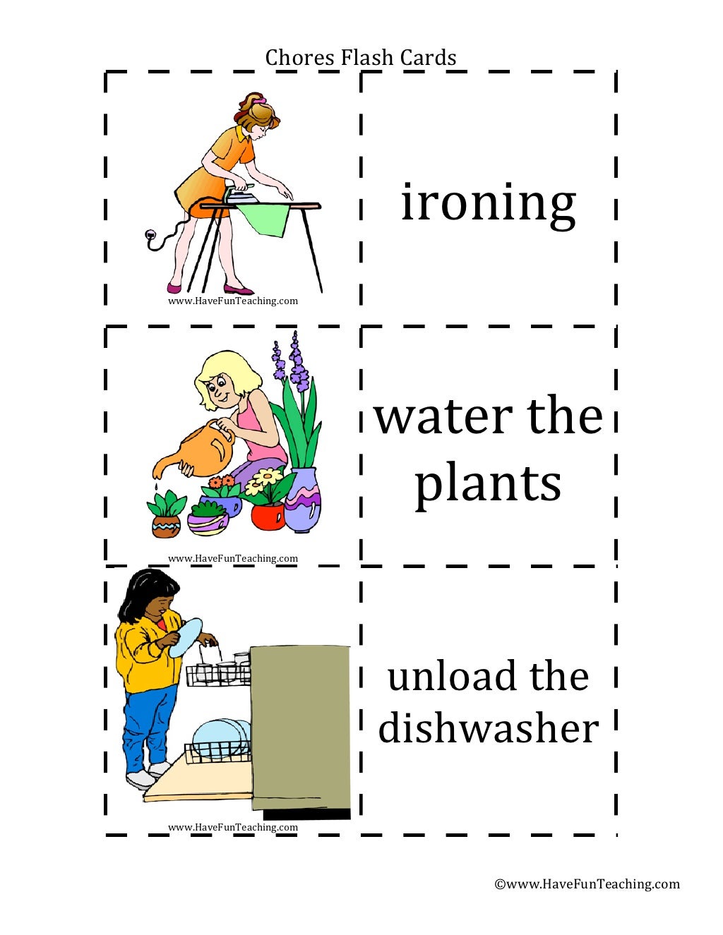 Chores flashcards