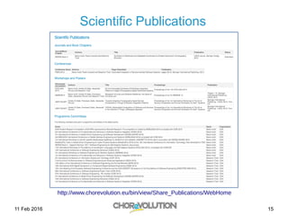 11 Feb 2016 15
Scientific Publications
http://www.chorevolution.eu/bin/view/Share_Publications/WebHome
 