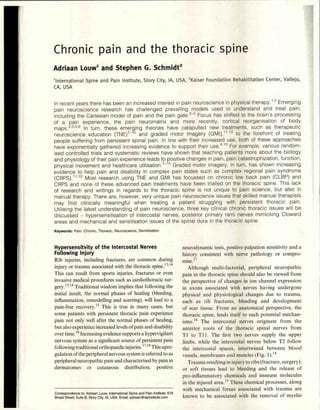 Chornic pain and the thracic spine