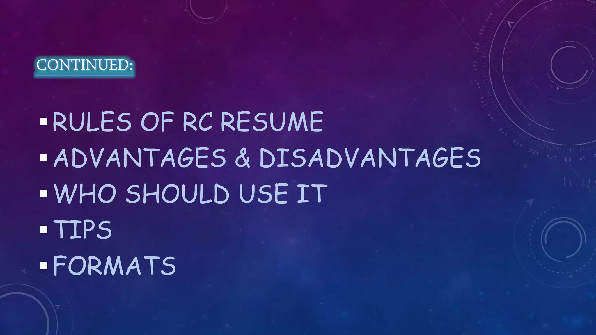 Choronological resume ppt