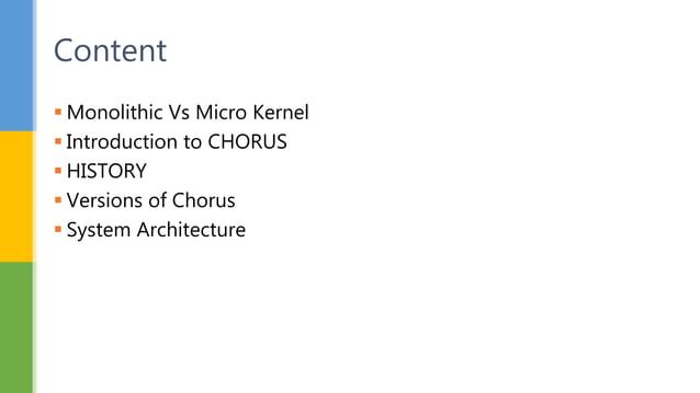 Chorus - Distributed Operating System [ case study ] | PPTX