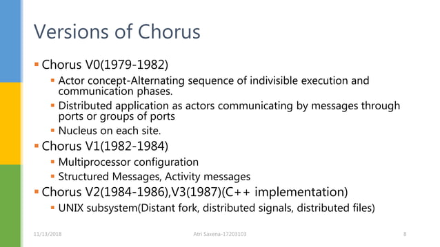 Chorus - Distributed Operating System [ case study ] | PPTX