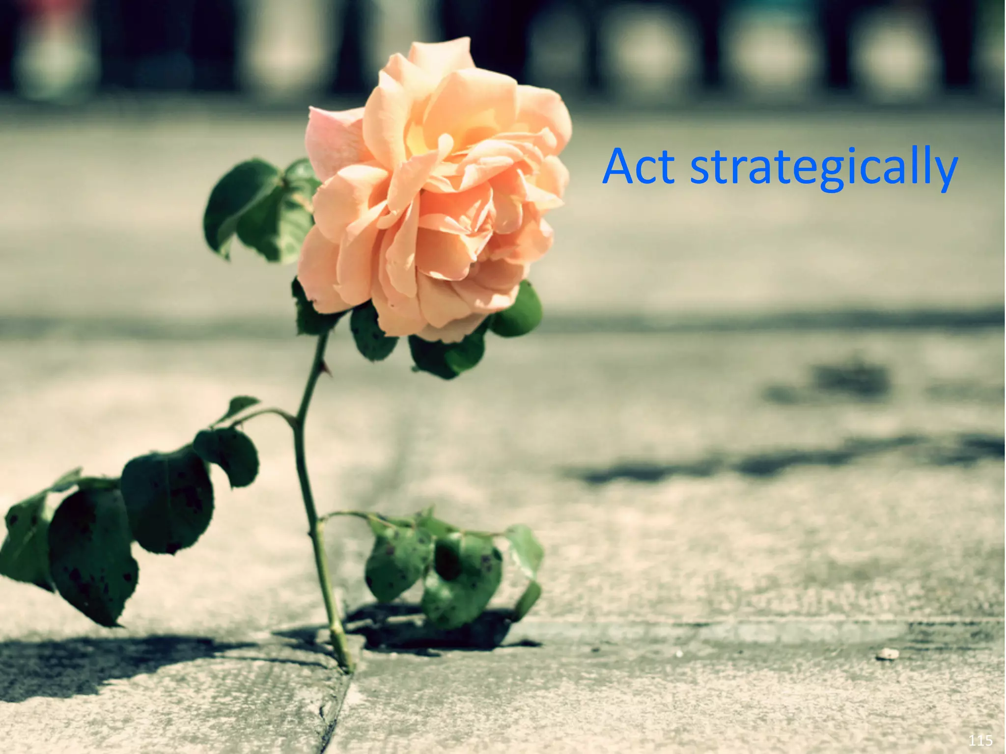 Act	
  strategically




                       115
 